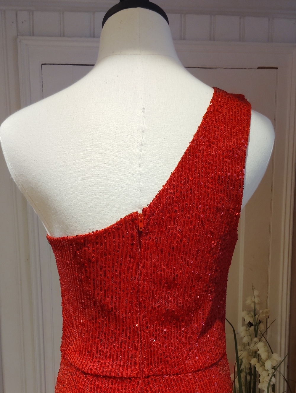Crystal Sky Sequinned One Shoulder Jumpsuit NEW - Picture 7 of 14